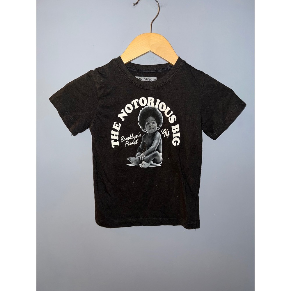 Notorious BIG Biggie Smalls Ready to Die Graphic T-Shirt Black Toddler 5T